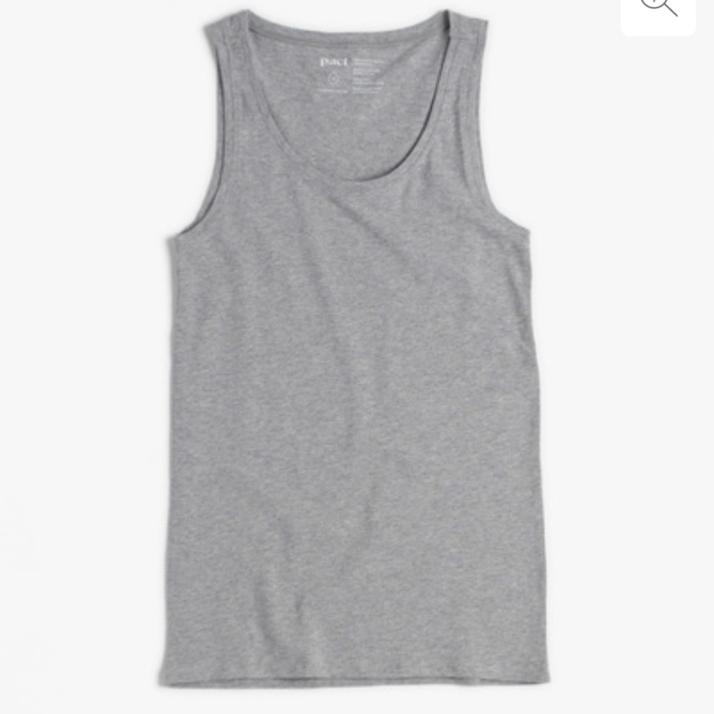 PACT 2 pack cool stretch tank, white and grey, lightly worn